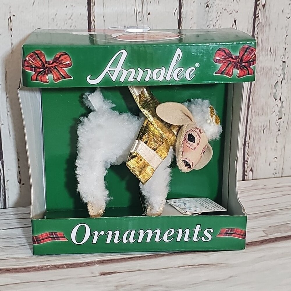 Annalee Elegant Lamb Ornament 5" Ivory Doll Christmas Holiday Gift 2013 NIP